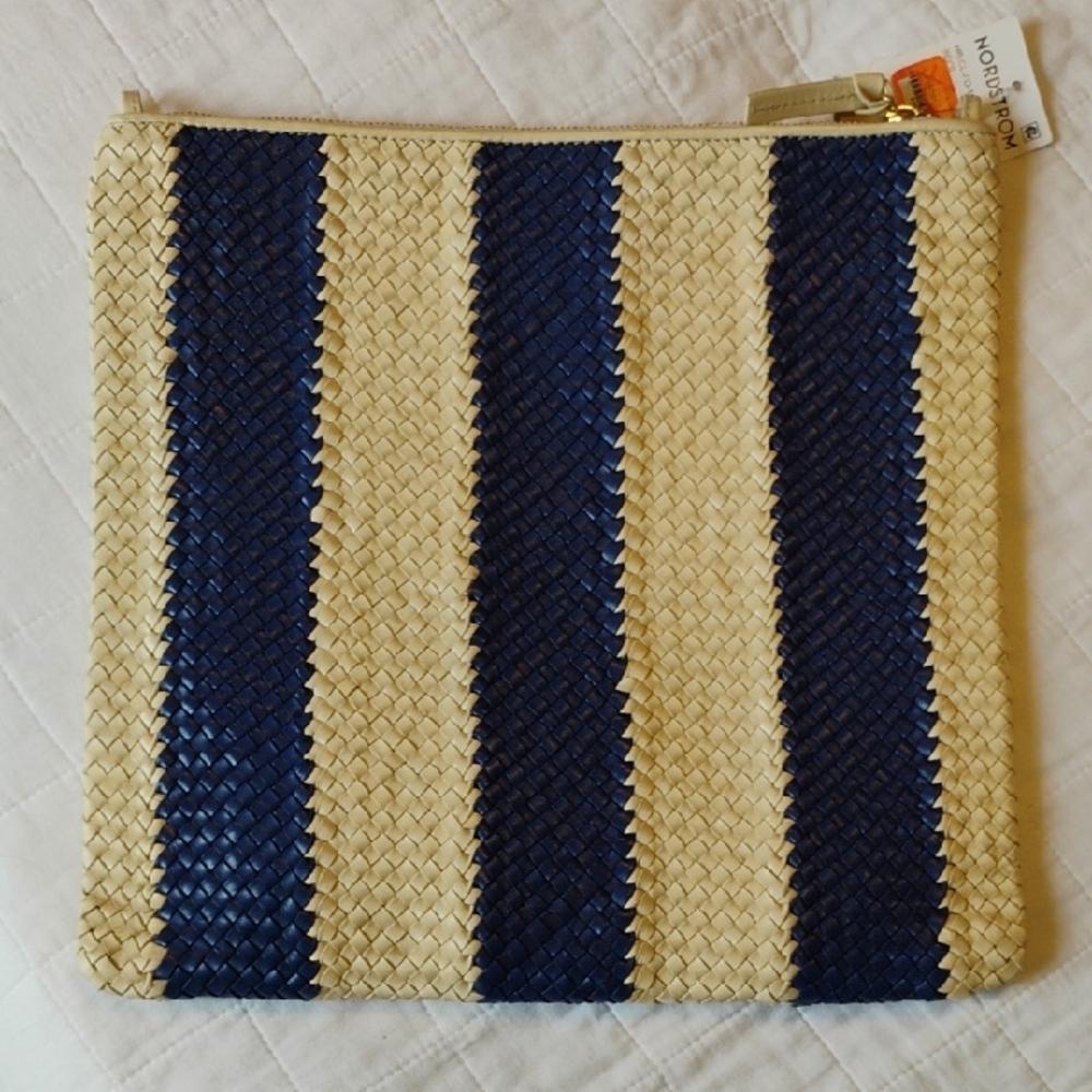 Striped Woven Clutch
